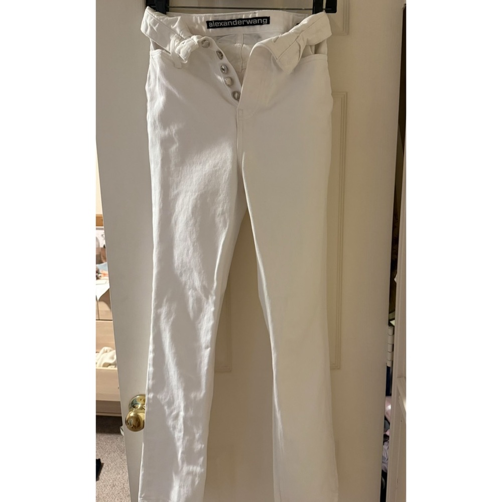 Alexander Wang White High-Waisted Pants